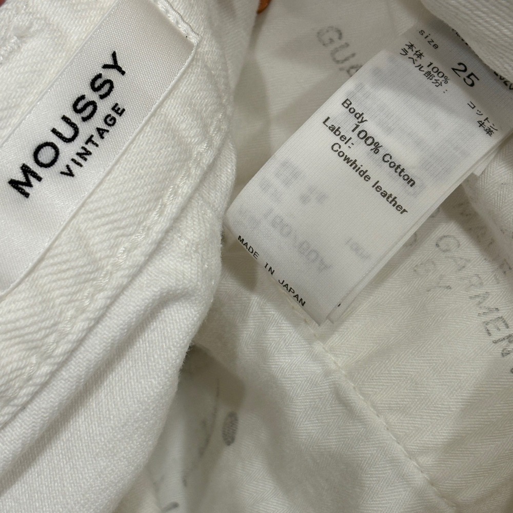 Moussy Vintage White Japanese Denim Ripliy Distressed Mini Skirt 25 Going Out - Picture 10 of 10
